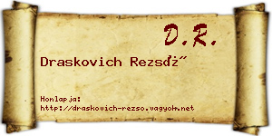 Draskovich Rezső névjegykártya